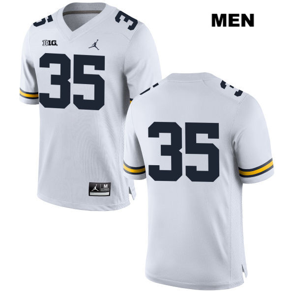 Men's NCAA Michigan Wolverines Luke Buckman #35 No Name White Jordan Brand Authentic Stitched Football College Jersey CN25H40VL